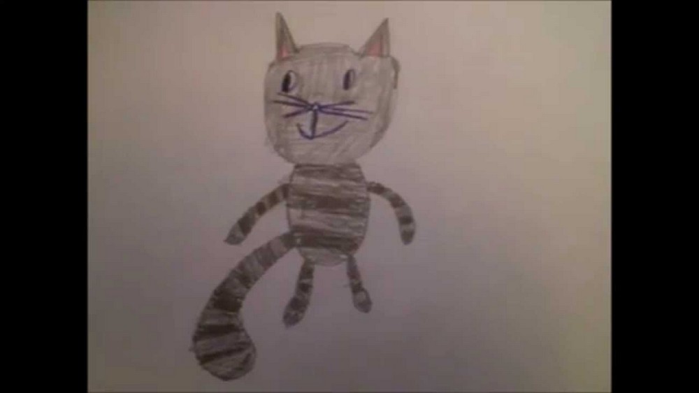 Детский рисунок кота